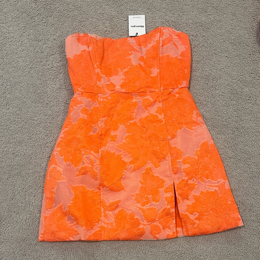 Showpo Orange Floral Mini Dress